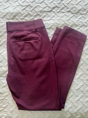 LOFT Burgundy Ankle Pants
